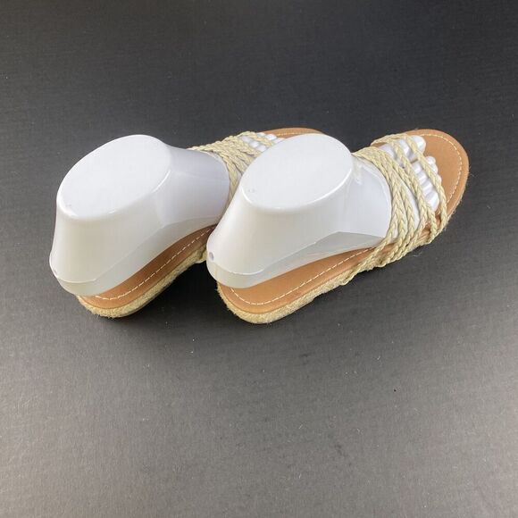 Madewell Women’s Kathryn Braided Leather Espadrille Slide Sandals Ivory Size 9 - Picture 3 of 16